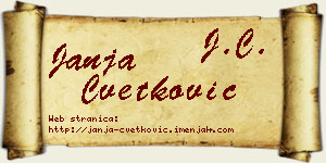 Janja Cvetković vizit kartica